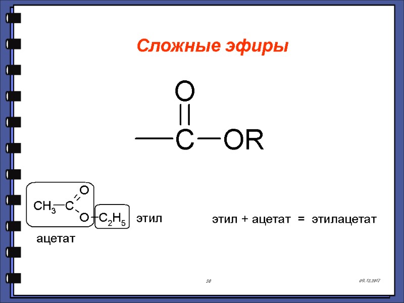 09.12.2017 30 Сложные эфиры